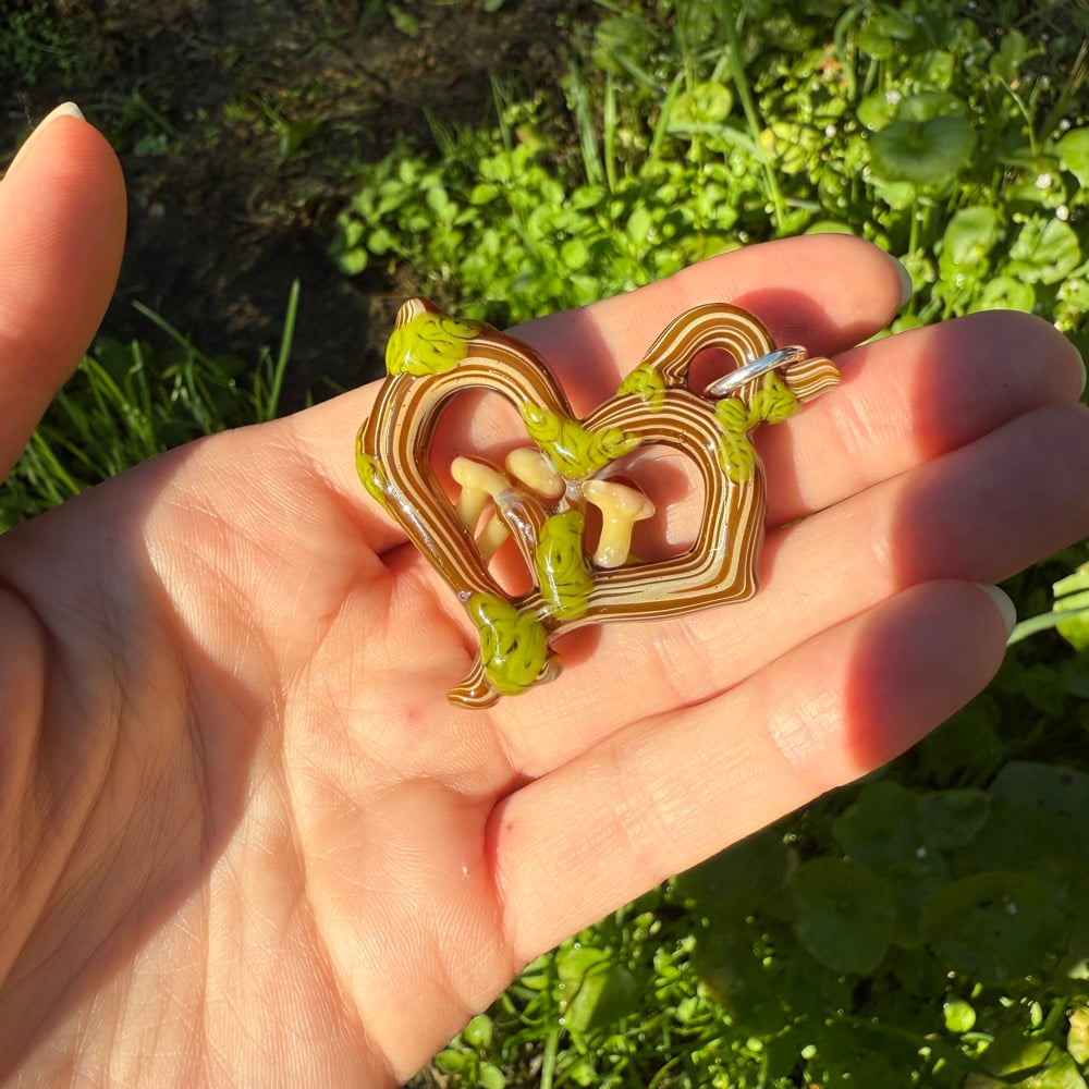 Image of Wooden Heart Frame Pendants