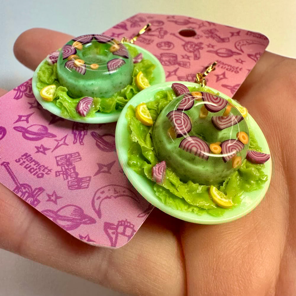 Image of Red Onions and Carrots Gelatin Earrings