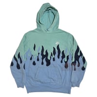 Image 1 of (L fit XL) Nike Hoodie Double Flame Series BCyan "Zqina" 549