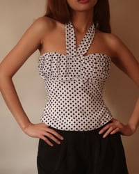Image 2 of Classic Halter in White Polka (Pre-order)