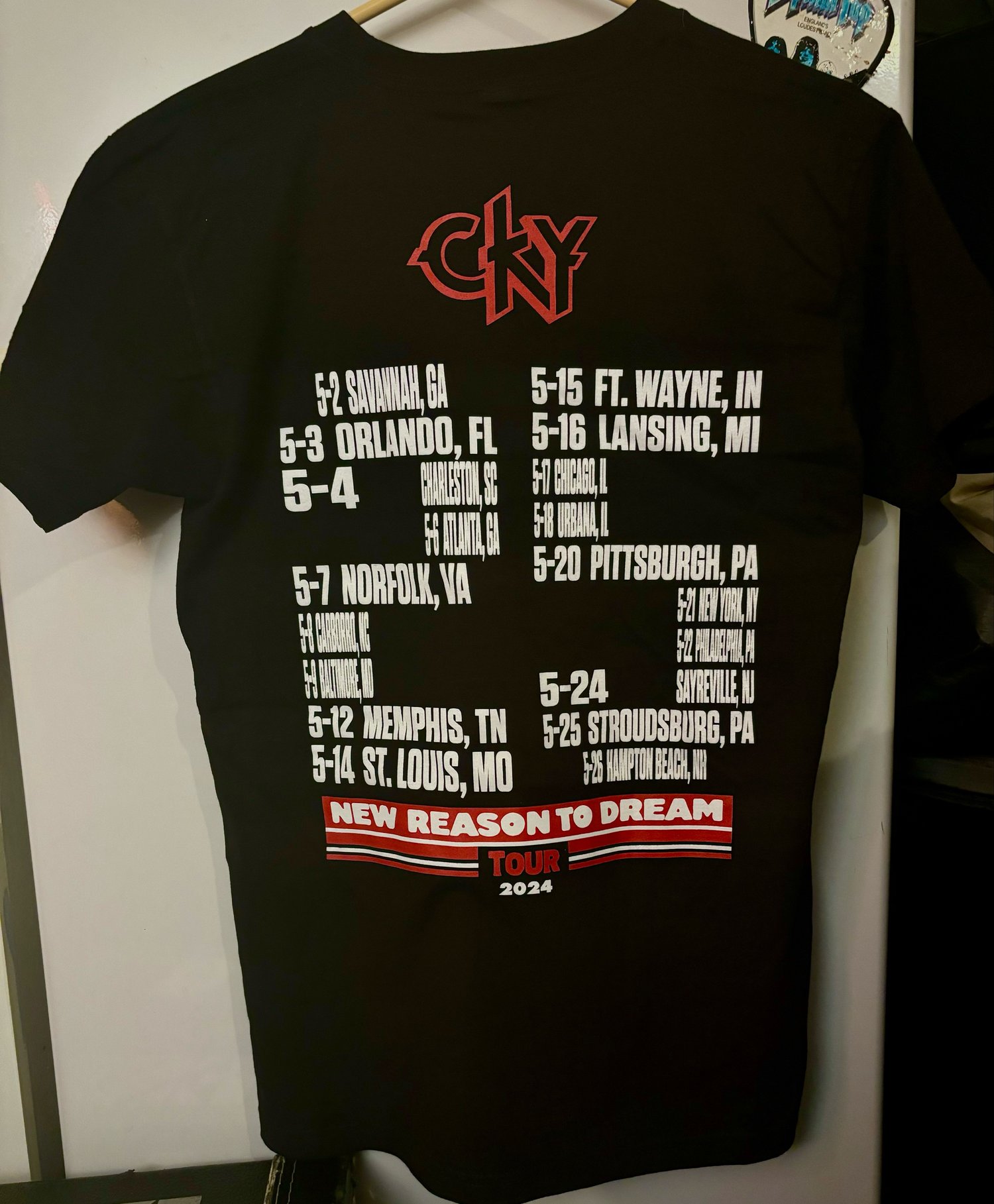 Image of CKY- 25 Year Tour -Pocket Tee w back print dates - May 2024 tour dates