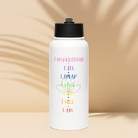 Image 1 of Stainless steel water bottle with a straw lid