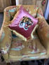 blue or pink  cotton velvet with embroidered tiger patch and gold fringing Image 8
