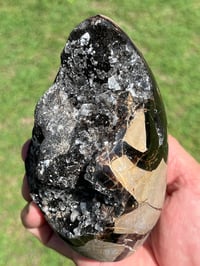 Image 1 of Septarian Nodule Polished Freeform With Calcite Inclusions| Madagascar #2892
