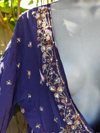 Image 7 of Mykonos Glitter wrap dress - navy 8-14 
