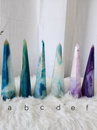 Image 3 of 6.5" Sardonyx Agate Crystal Towers | Blue | Purple | 6 - Styles