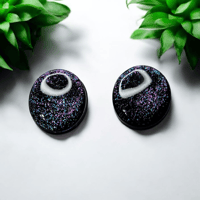 Image 1 of Galaxy Dust Polymer Clay Earrings - Celestial Space Jewelry