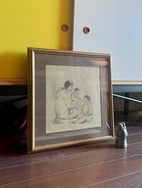 Image 2 of Coloured Pencil Drawing of an Inuit Family