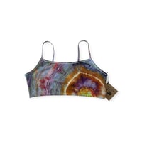Image 1 of L/XL (40) Cotton-Blend Strappy Bralette in Sunrise Geode Ice Dye