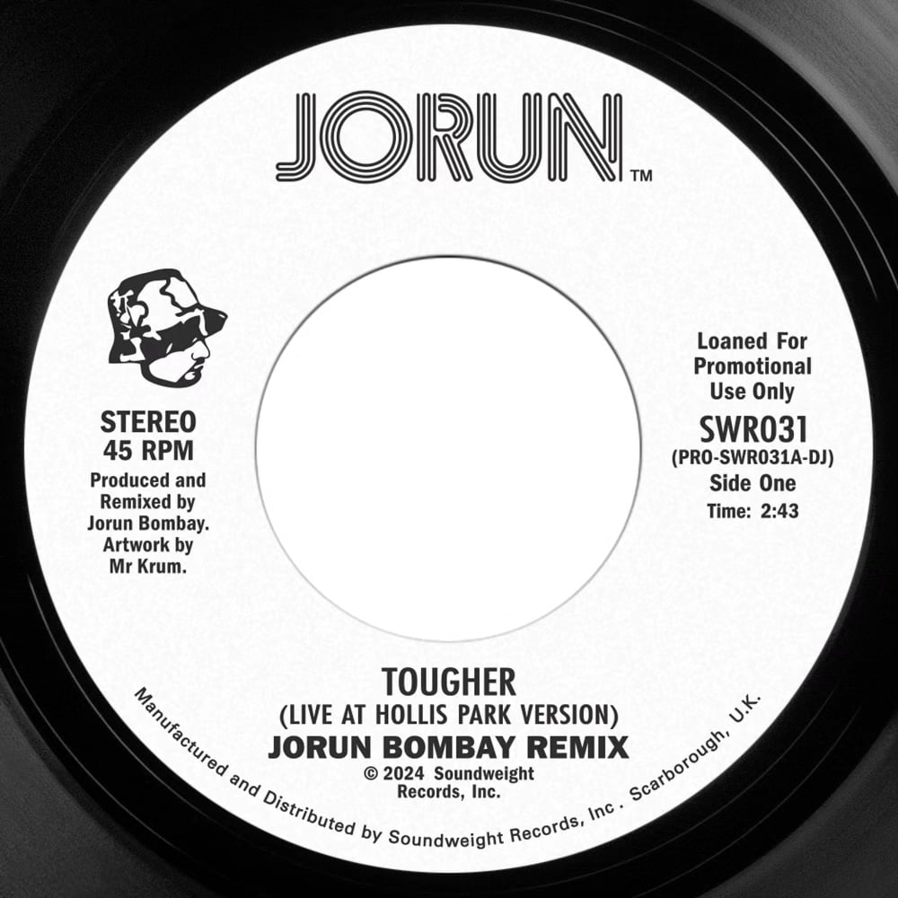 Image of Jorun Bombay - Tougher/Who's House (Black Vinyl) 