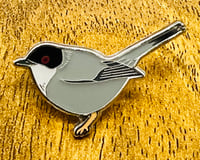 Image 2 of Sardinian Warbler - No.88 - UK Birding Pins - Enamel Pin Badge