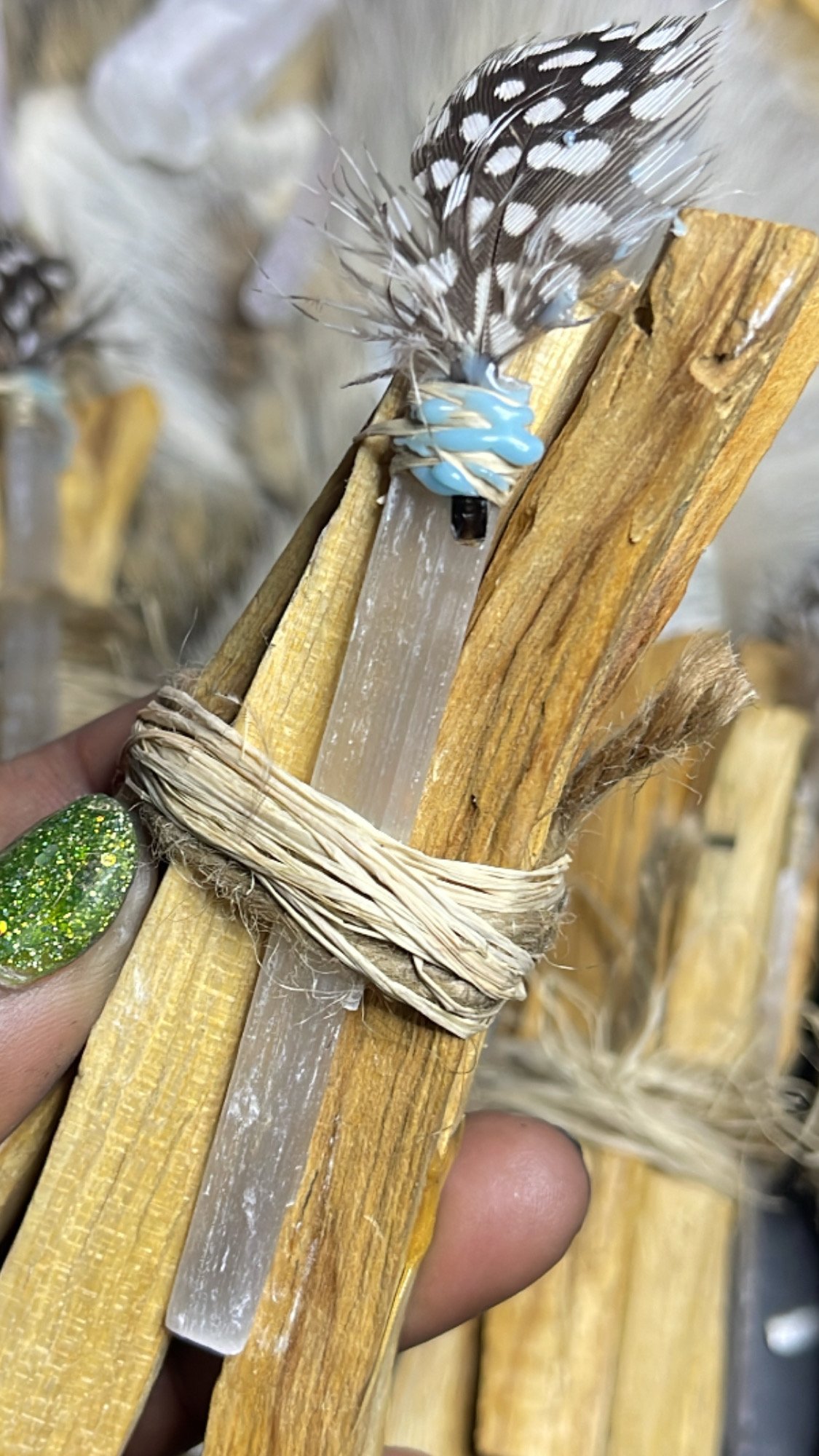 Wrapped sacred palo santo sticks bundle Purification Cleansing set isolated  close up Stock Photo - Alamy