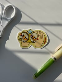 Image 3 of birdwatching binoculars matte sticker