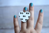 Image of Hand Painted Heart Ring - XO (one of a kind)
