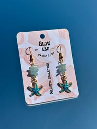 Image 3 of Aquamarine Starfish Earrings