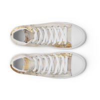 Image 7 of Tattered White and Gold Light Goth Women’s high top canvas shoes