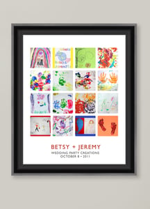 Image of Children's Artwork Display—large poster with 16 works of art