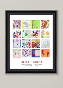 Image of Children's Artwork Display—large poster with 16 works of art