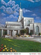 Image of Mount Timpanogos Utah LDS Mormon Temple Art Painting by Michael Seely