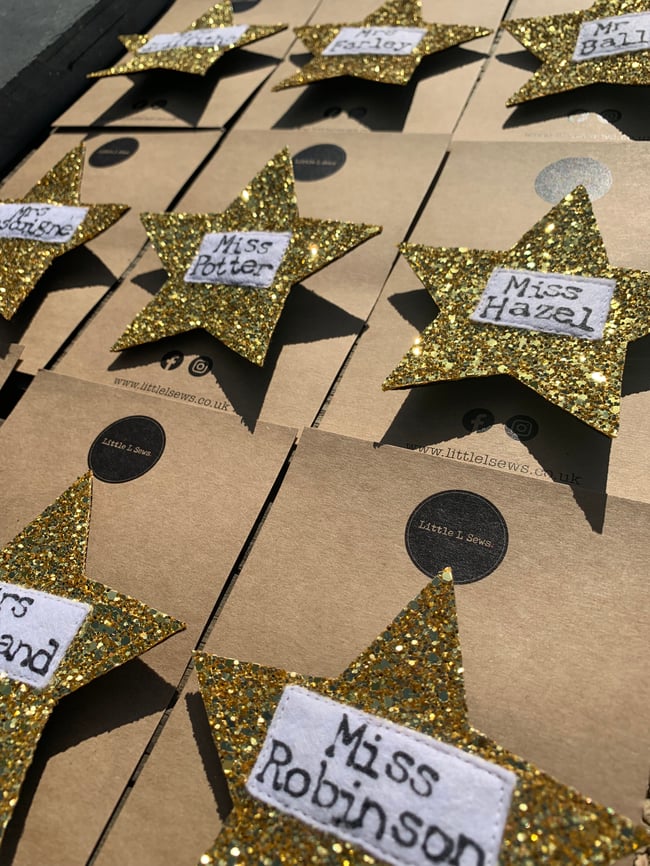 Gold Star Name Badges - Great Teacher Gifts