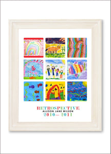 Image of Children's Artwork Display—small poster with 9 works of art