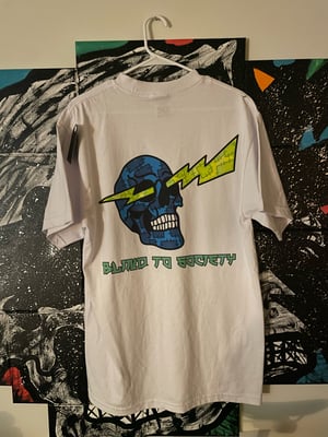 BTS 'OG Skull Blue Patchwork' White T-shirt