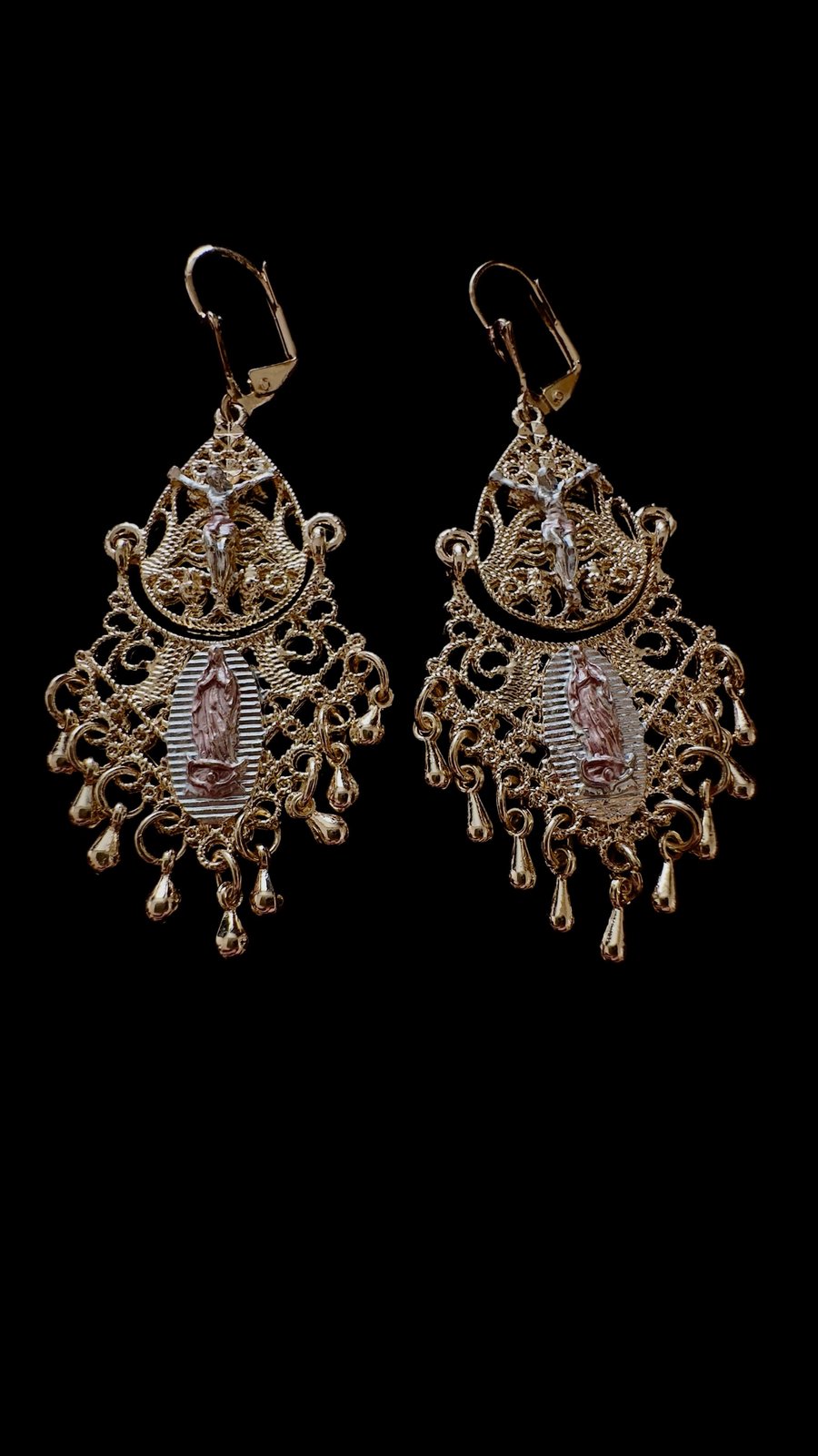 Image of Our Lady Crucifix Earrings 