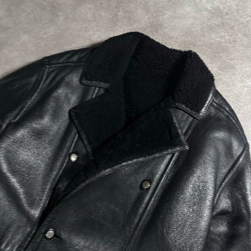 Image of 1980s Valentino Leather Shearling Jacket, Size XL