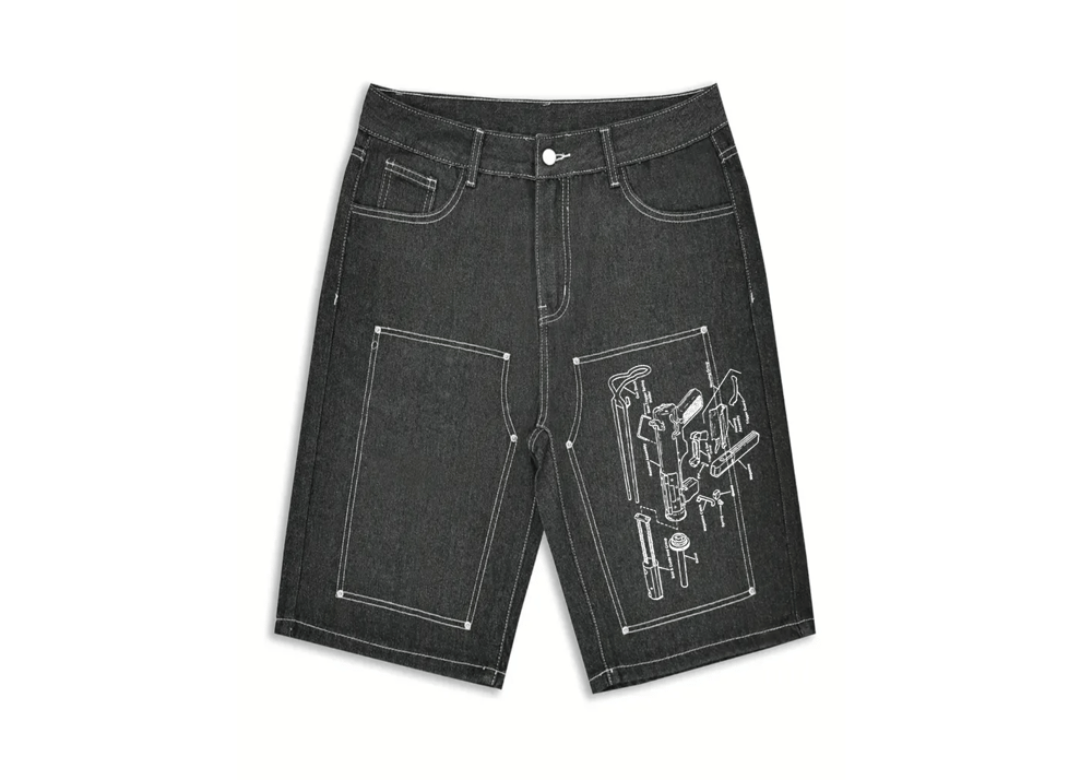 Image of GUN ANATOMY DENIM SHORTS