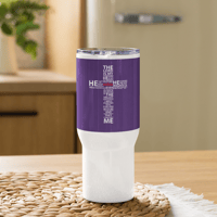 Image 4 of Travel mug with a handle (The Lord's Prayer on dark purple)