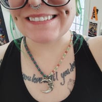 Image 3 of Asymmetrical Cosmic Rose Garden Necklace