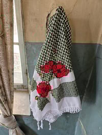 Image 6 of Olive Nabulsi Keffiyeh - hand stitched embroidery