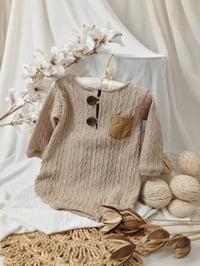 Image 1 of Photo prop | Toddler boy bodysuit for photoshoot |  Ari | beige | 18-24 months
