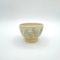 Image 1 of mini bowl, blue grey flowers