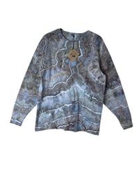 Image 2 of M Unisex Adult Soft Long Sleeve Tee in Stone Geode Ice Dye