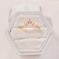 Image 1 of Pink Clover Crown Ring