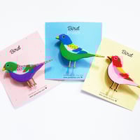 Image 1 of Colourful bird brooch