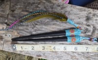 Image 3 of Beaded Tourmaline and feather hair stix