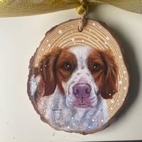 Image 3 of 2025 Custom Pet Portrait Wood Slice Ornament