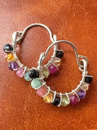 Image 1 of Rainbow Swing Hoop Earrings