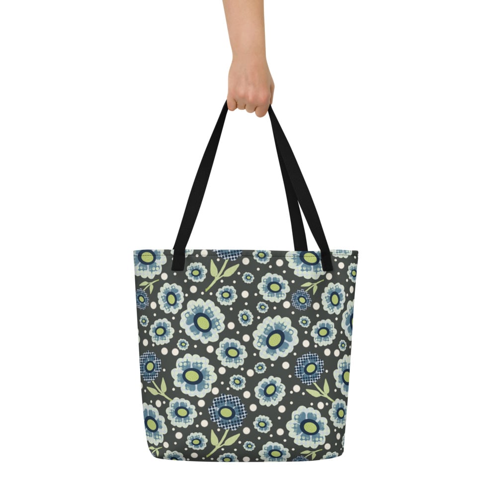 Image of Flower power Beach Bag Dark