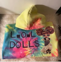 Image 3 of Personalize customize Bleached tie dye denim jean jacket /hoodies 