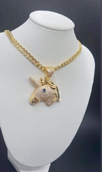 Image 1 of GOLD DIAMOND UNICORN NECKLACE