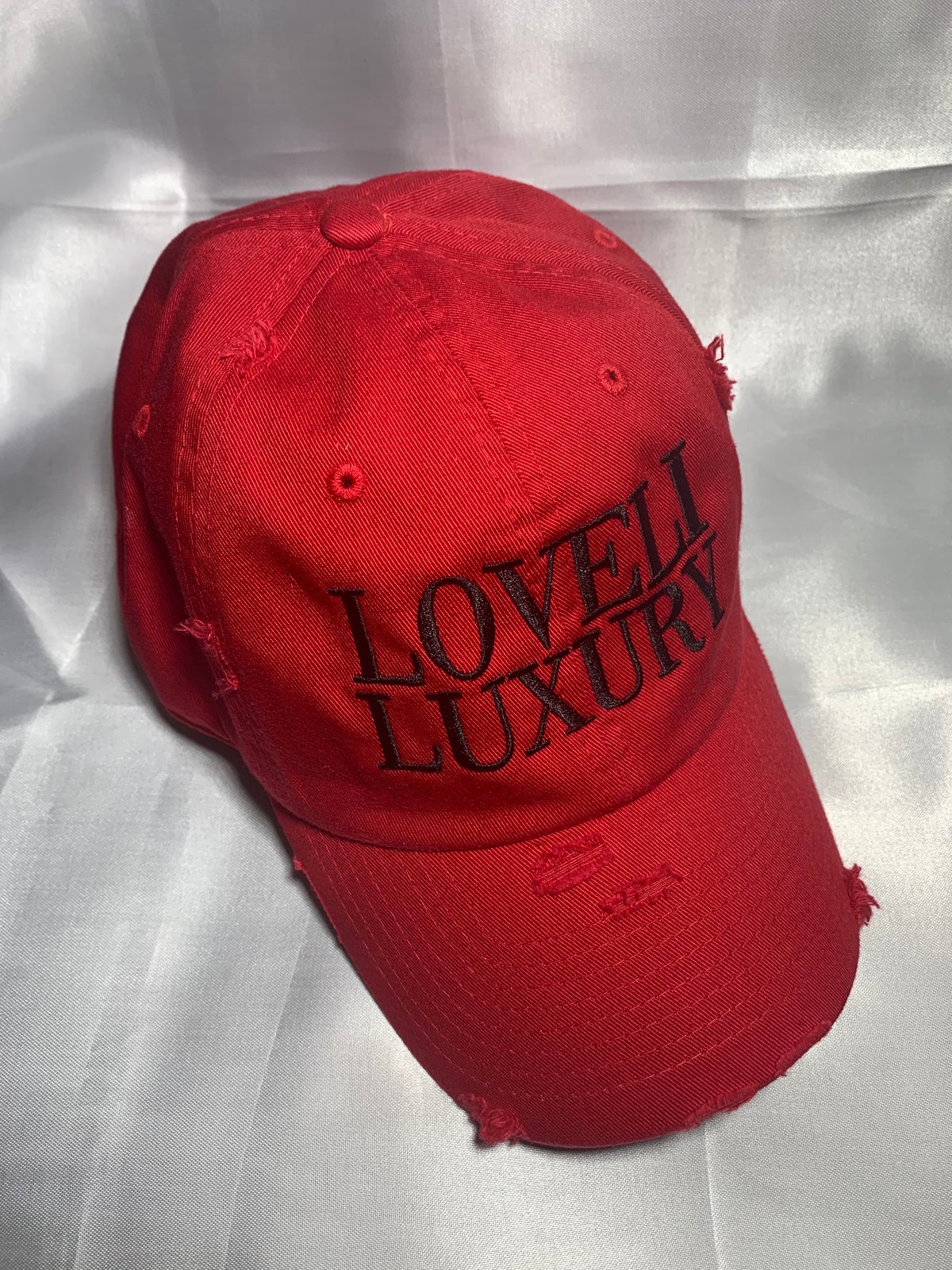 black and red dad hat