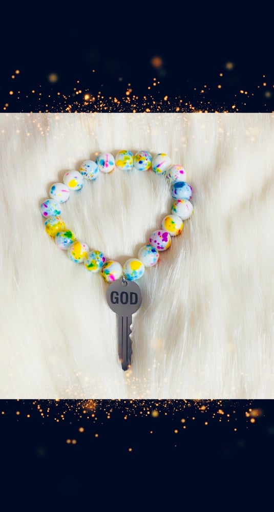 Image of God key beaded bracelet 2