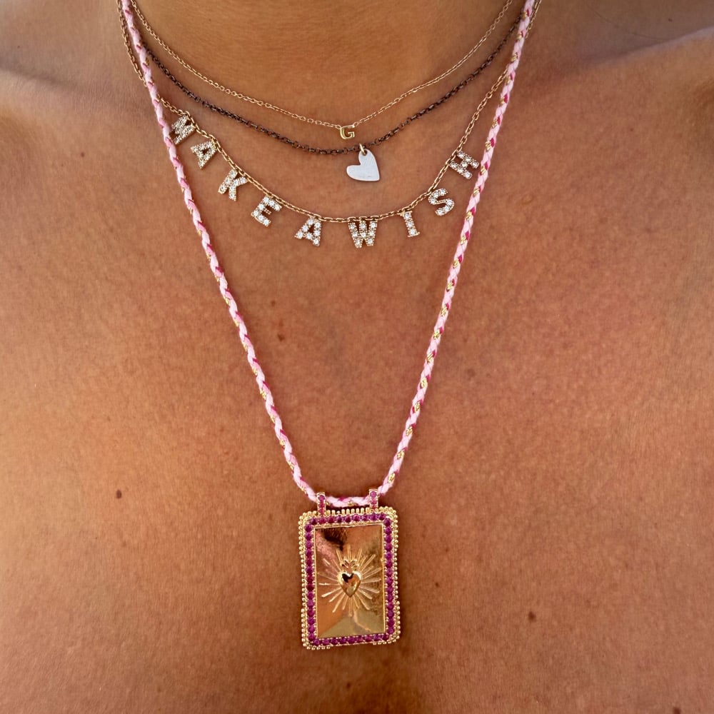 Image of COLLANA TARGHETTA E CRISTALLI
