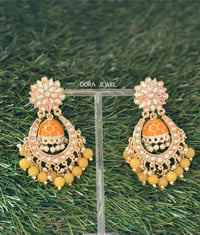 Image 1 of Meenakari Small Jhumka Earrings 