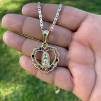 Image 2 of Virgecita gemstone heart necklace