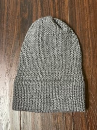 Image 5 of "Effortlessly Cool" Hand-Knit Slouchy Gray Beanie 