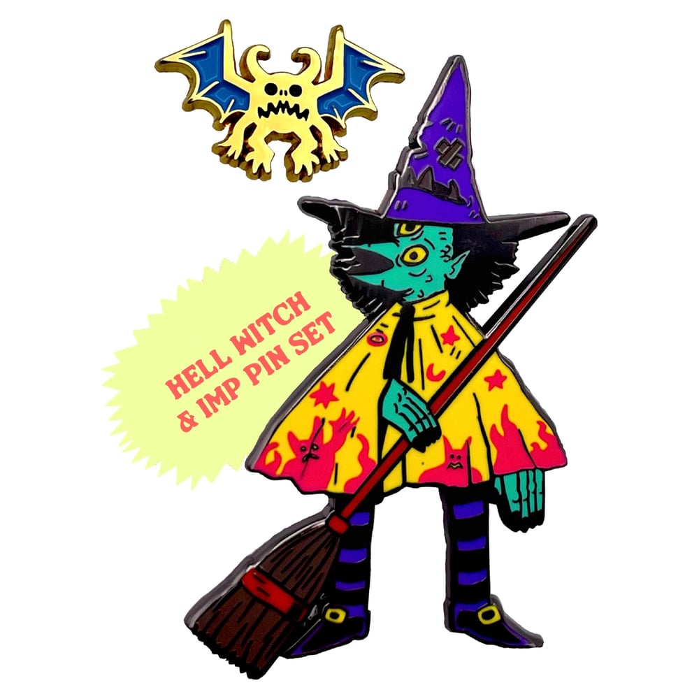 Hell Witch & Imp Pin Set